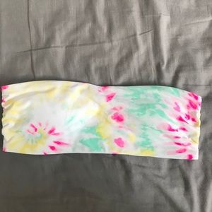 bando tie dye bathing suit top